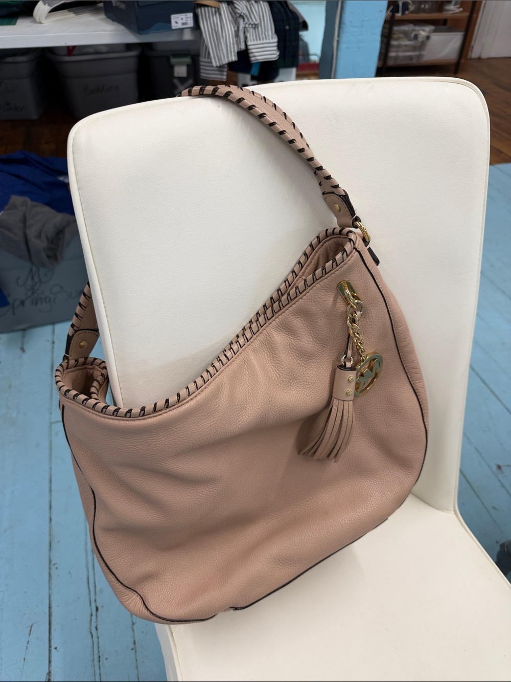 Michael Kors Leather Shoulder Bag. New